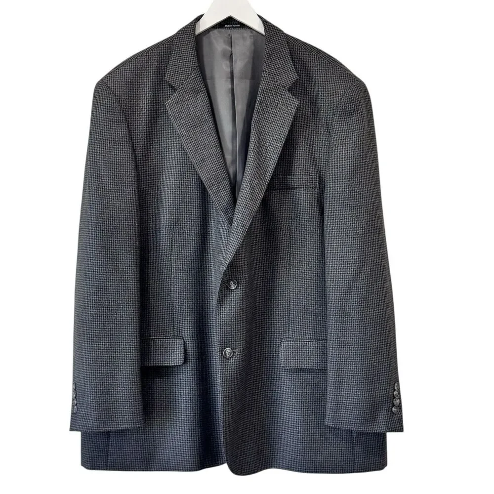 Joseph & Feiss Houndstooth Sport Blazer Coat Grey Black Viscose Polyester 50L